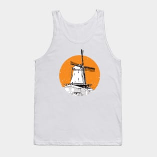 Windmill in orange circle Tank Top